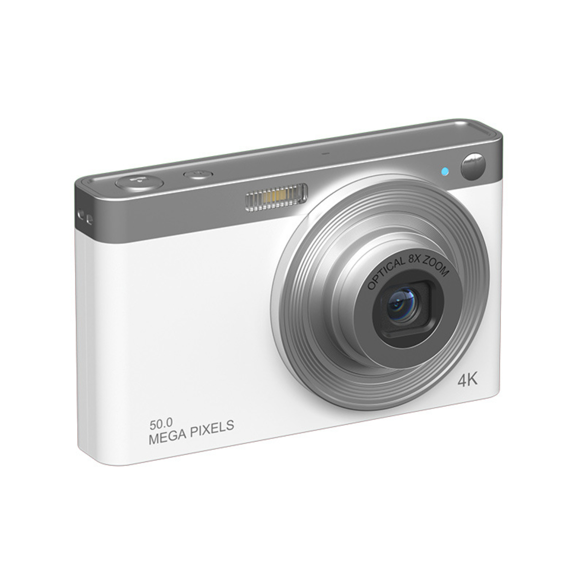 8X LCD weiß, opt. Digitalkamera - SYNTEK Hochauflösende Autofokus, Megapixel 50 Zoom, 4K-Digitalkamera