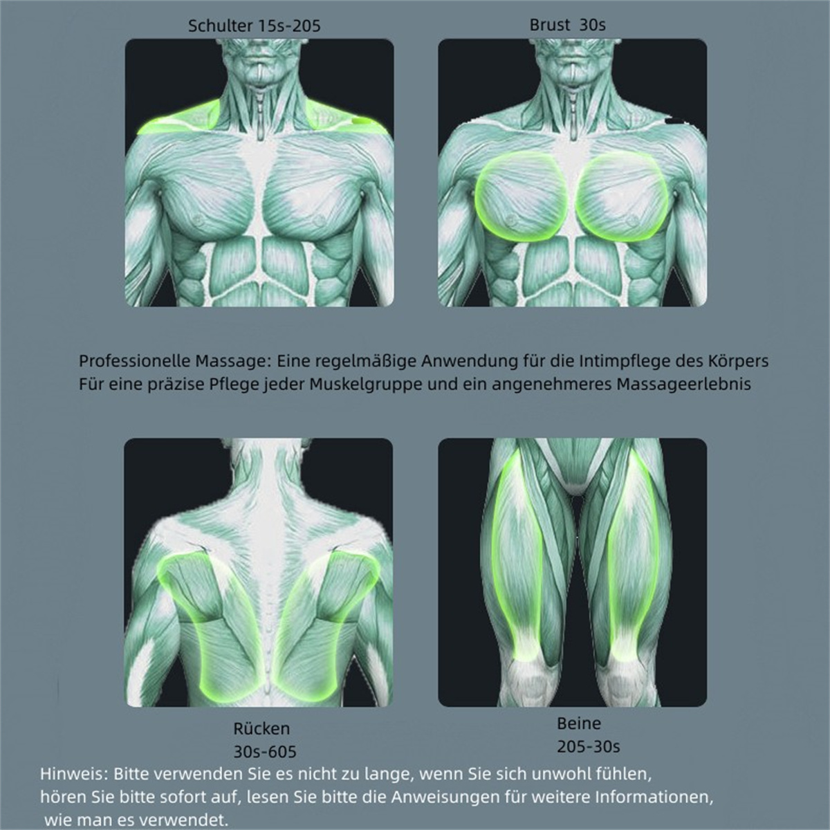SYNTEK Muskelmassagegerät Grün Elektrisch Entspannung Massage Massagegerät Pistole Physiotherapie