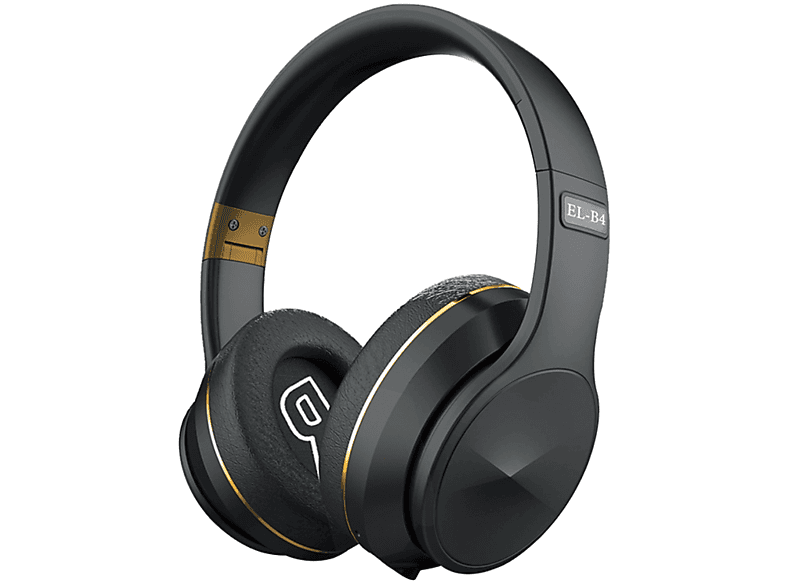 SYNTEK Schwarzgold kabelloses Bluetooth-Headset - Kopfbügel faltbar, Bass-Stereoklang, Over-ear Bluetooth-Kopfhörer Bluetooth Eisenhaltig