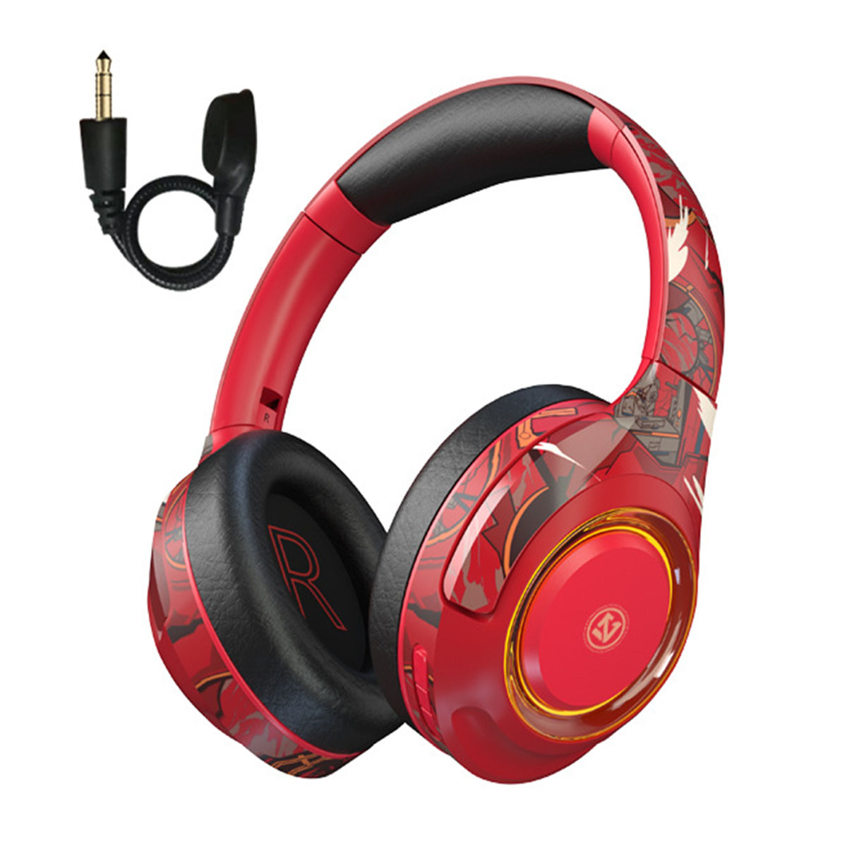 SYNTEK Rotes kabelloses Bluetooth-Headset High rot Geräuschunterdrückung, - Bluetooth intelligente Fidelity-Klangqualität, Bluetooth-Kopfhörer Over-ear