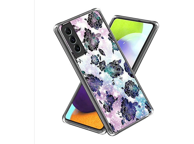 WIGENTO Design Muster Motiv TPU dünn 5G, S23 Hülle & Galaxy Backcover, mit Transparent robust, Samsung, Aufdruck