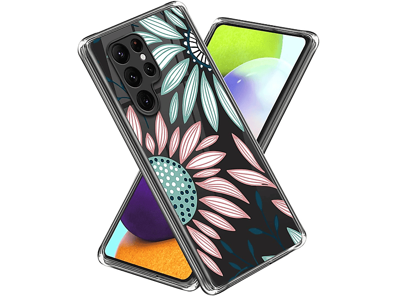 WIGENTO Design Muster Motiv TPU Hülle dünn & robust, Backcover, Samsung,  Galaxy S23 Plus Ultra 5G, Transparent mit Aufdruck