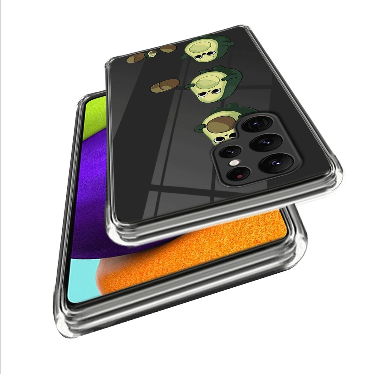 WIGENTO Design Muster Motiv Samsung, Aufdruck Hülle mit TPU Plus Ultra & S23 Transparent Backcover, dünn 5G, robust, Galaxy