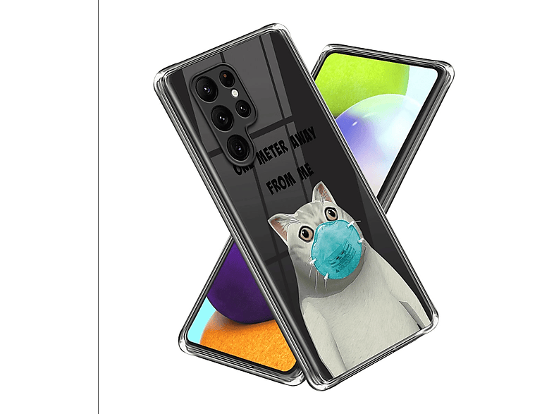 Aufdruck Galaxy mit 5G, Hülle Muster WIGENTO Samsung, S23 TPU Backcover, dünn Design Motiv Transparent robust, Ultra & Plus
