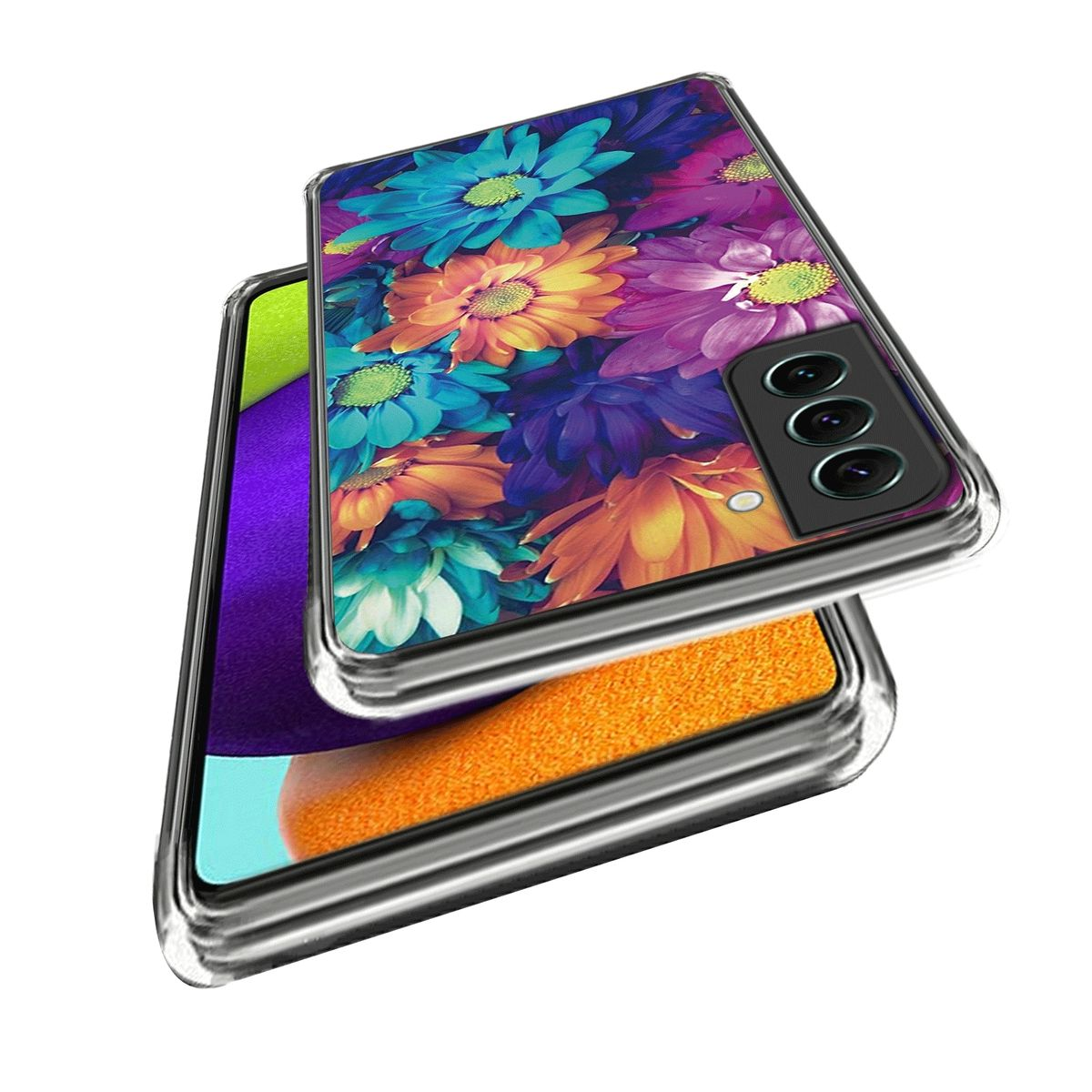 Samsung, Backcover, Hülle 5G, Transparent TPU Aufdruck dünn Galaxy mit Motiv & robust, WIGENTO Muster Design S23