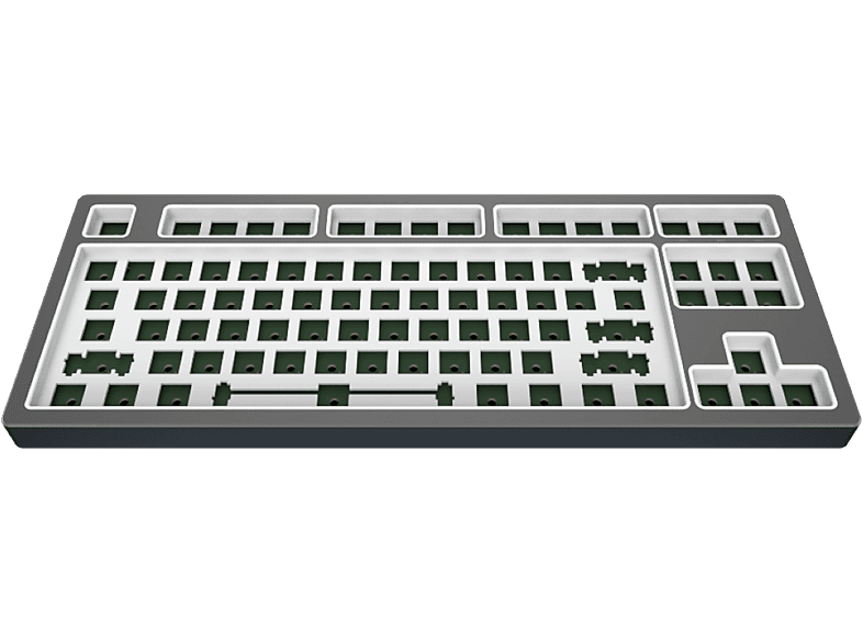 Grey Aluminum Barebones, KD87B Tastatur, Gaming PROJECT LTD - Mechanisch DARK