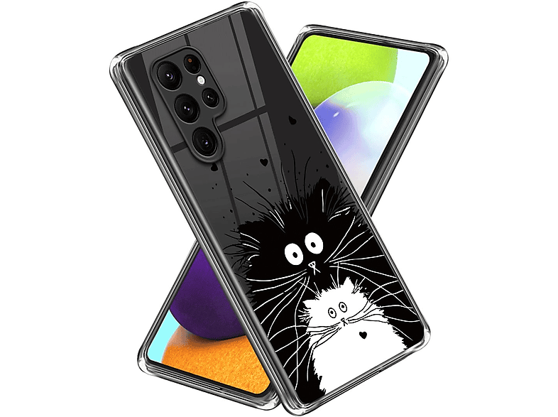 S23 Aufdruck dünn Muster & TPU Hülle Backcover, Transparent Galaxy Motiv Ultra robust, WIGENTO Design mit Plus 5G, Samsung,