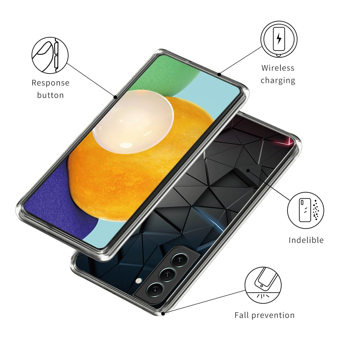 5G, mit Samsung, Backcover, & Aufdruck Galaxy Motiv TPU S23 Hülle WIGENTO Design Transparent robust, dünn Muster