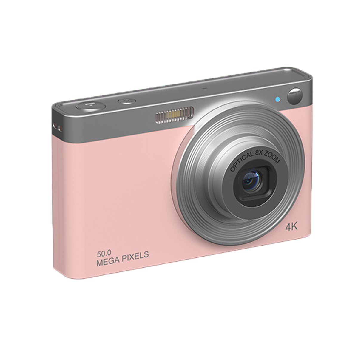 SYNTEK Hochauflösende 4K-Digitalkamera - Digitalkamera 50 LCD- 8X Zoom, Megapixel Autofokus, opt. rosa