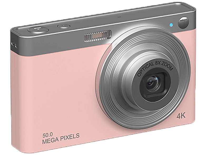 SYNTEK Hochauflösende 4K-Digitalkamera - 50 Zoom, 8X opt. Digitalkamera rosa, LCD- Autofokus, Megapixel