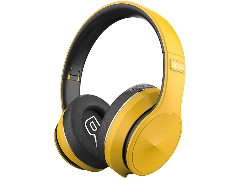 SYNTEK Gelb kabelloses Bluetooth-Headset - Kopfbügel faltbar, Bass-Stereoklang, Over-ear Bluetooth-Kopfhörer Bluetooth gelb
