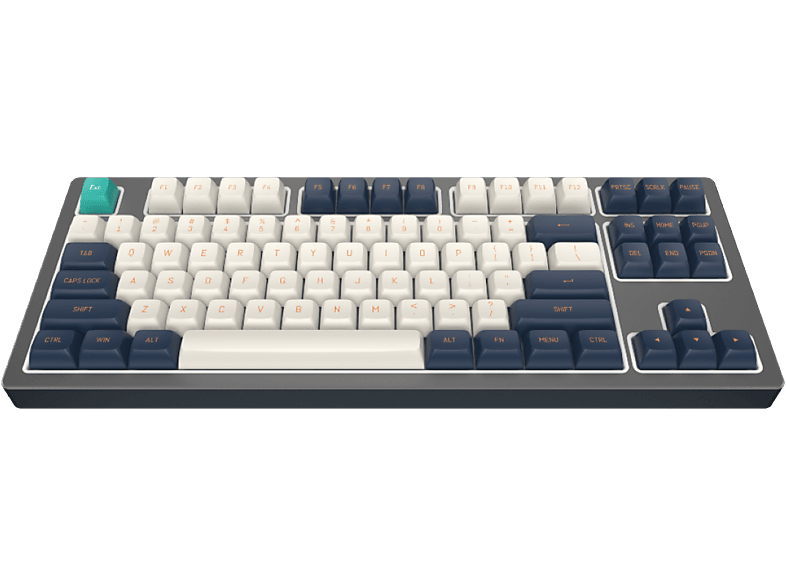 Teal Mechanisch Gateron Gaming LTD (ENG), - Tastatur, Black/Grey DARK KD87B Aluminum PROJECT Cap