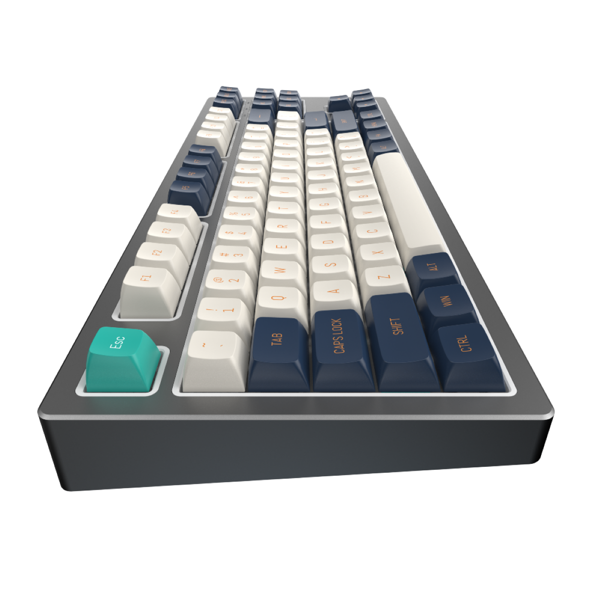 Tastatur, Cap KD87B Gaming PROJECT (ENG), Mechanisch Black/Grey - DARK Gateron Teal Aluminum LTD
