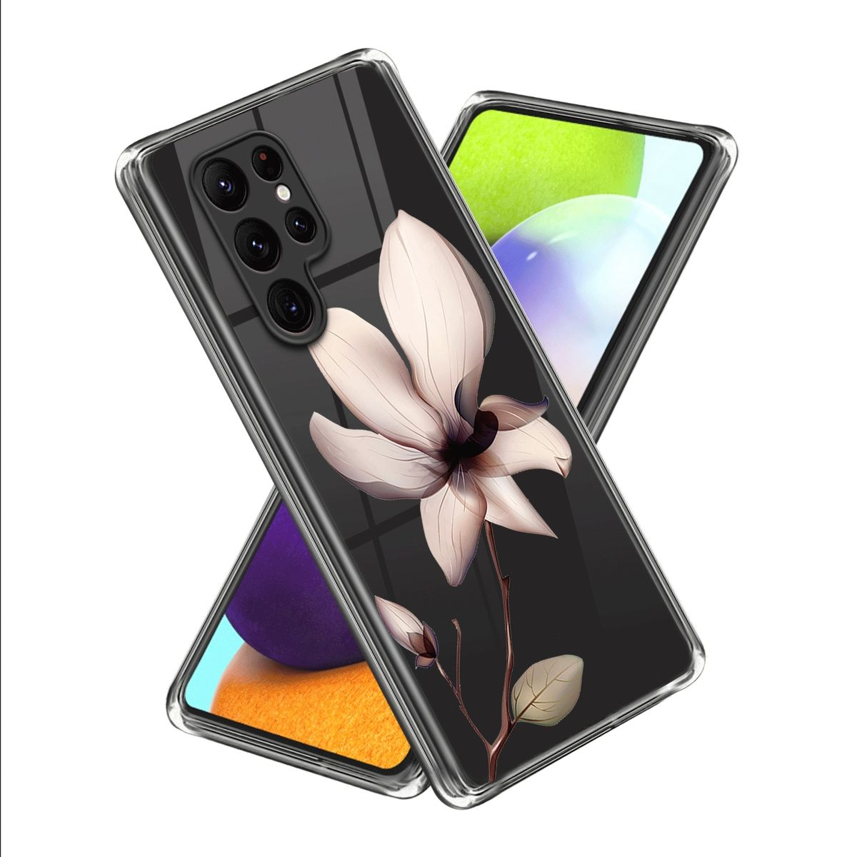 Samsung, & Ultra Backcover, mit Galaxy S23 Motiv Aufdruck Hülle Muster robust, dünn WIGENTO Design Plus Transparent 5G, TPU
