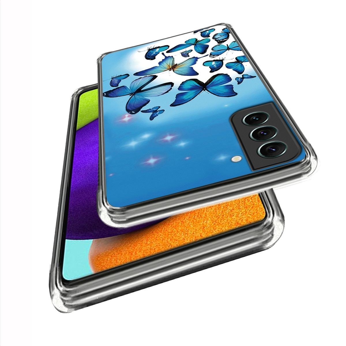 Aufdruck Samsung, robust, Transparent 5G, Hülle dünn Backcover, Motiv mit Muster Galaxy Design & S23 TPU WIGENTO