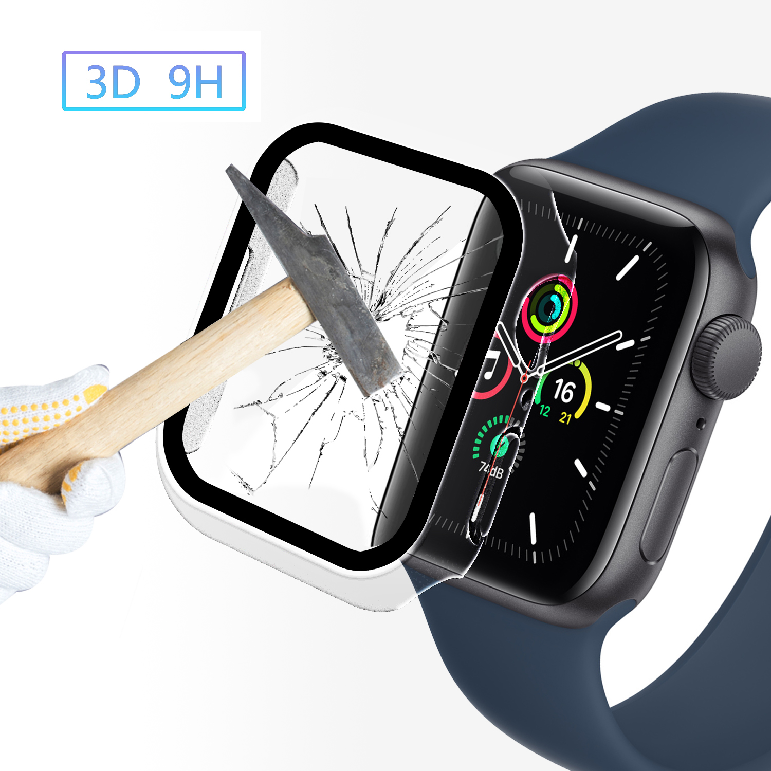 INF Smartwatch-Gehäuse 7) mit Displayschutzfolie Uhrengehäuse(für Watch Apple