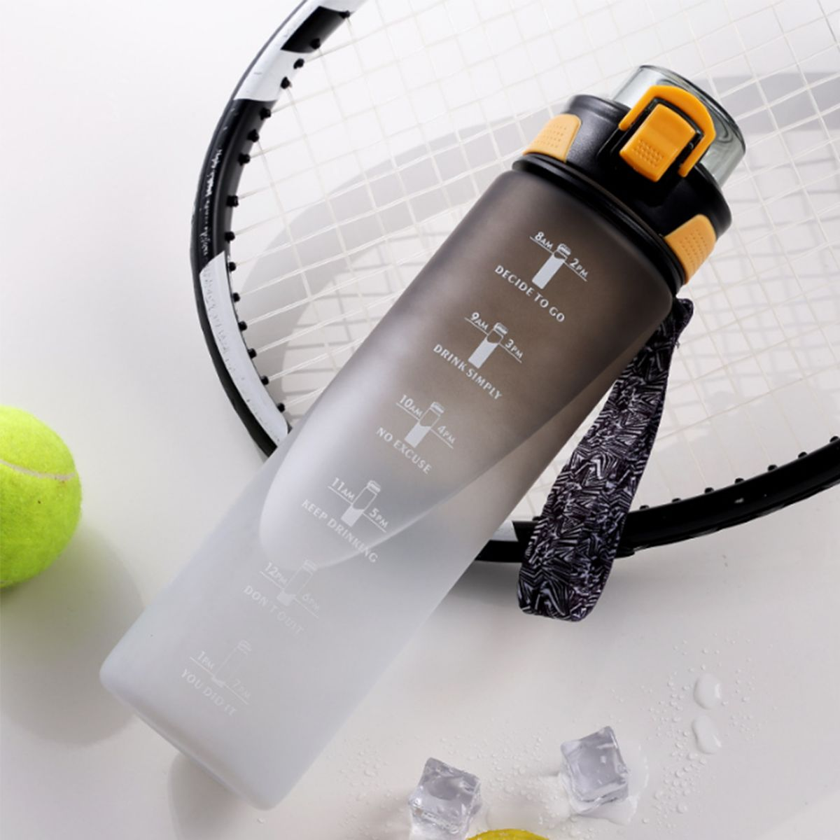 LEIGO Getränke Sportbecher, mit Zeitskala, Wasserflasche, Trinkflasche Wasserflasche 800ML
