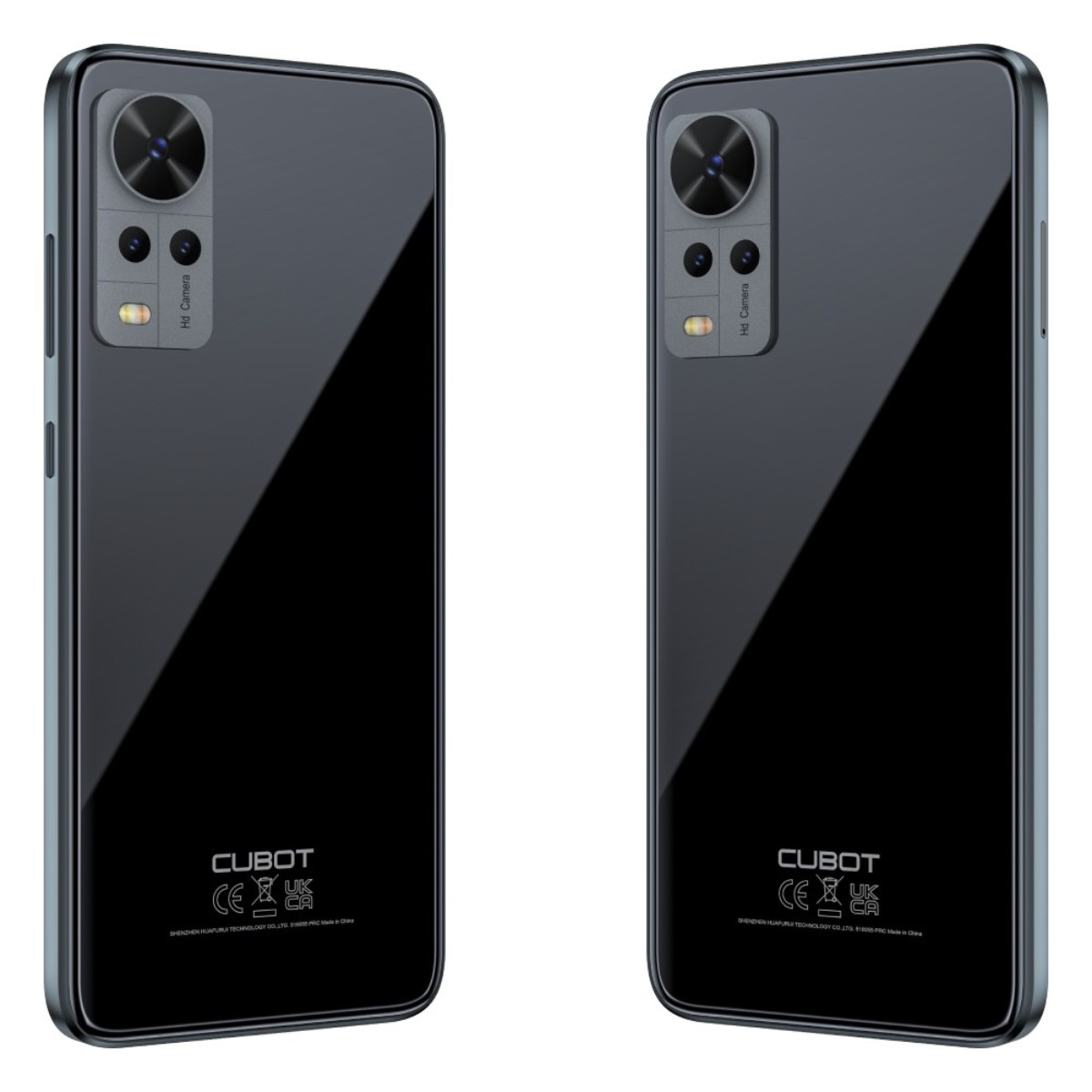 Dos smartphones negros con cámaras de triple lente. Los teléfonos muestran la parte trasera.