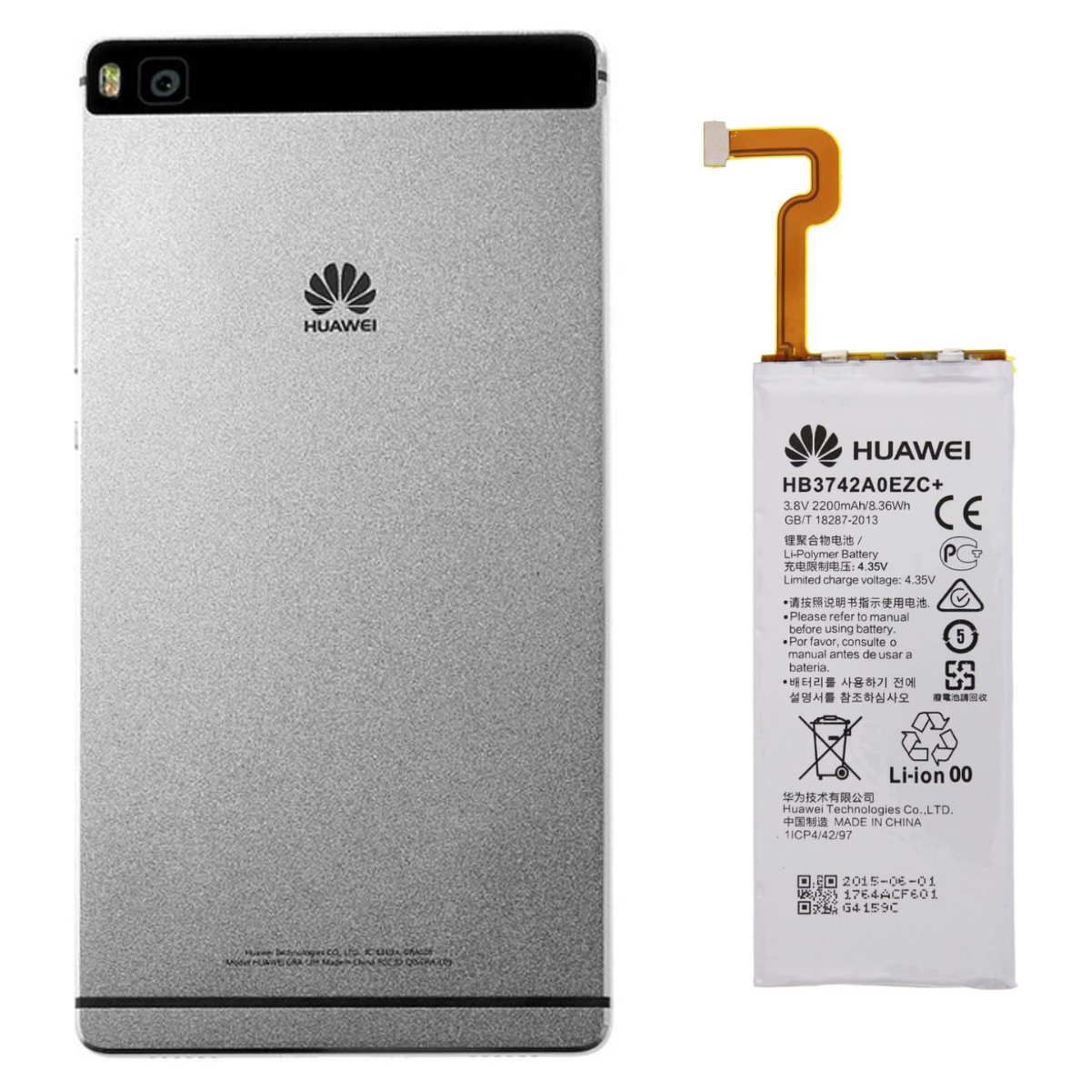 Handy-/Smartphoneakku, 2200mAh HUAWEI Li-Ion HB3742A0EZC