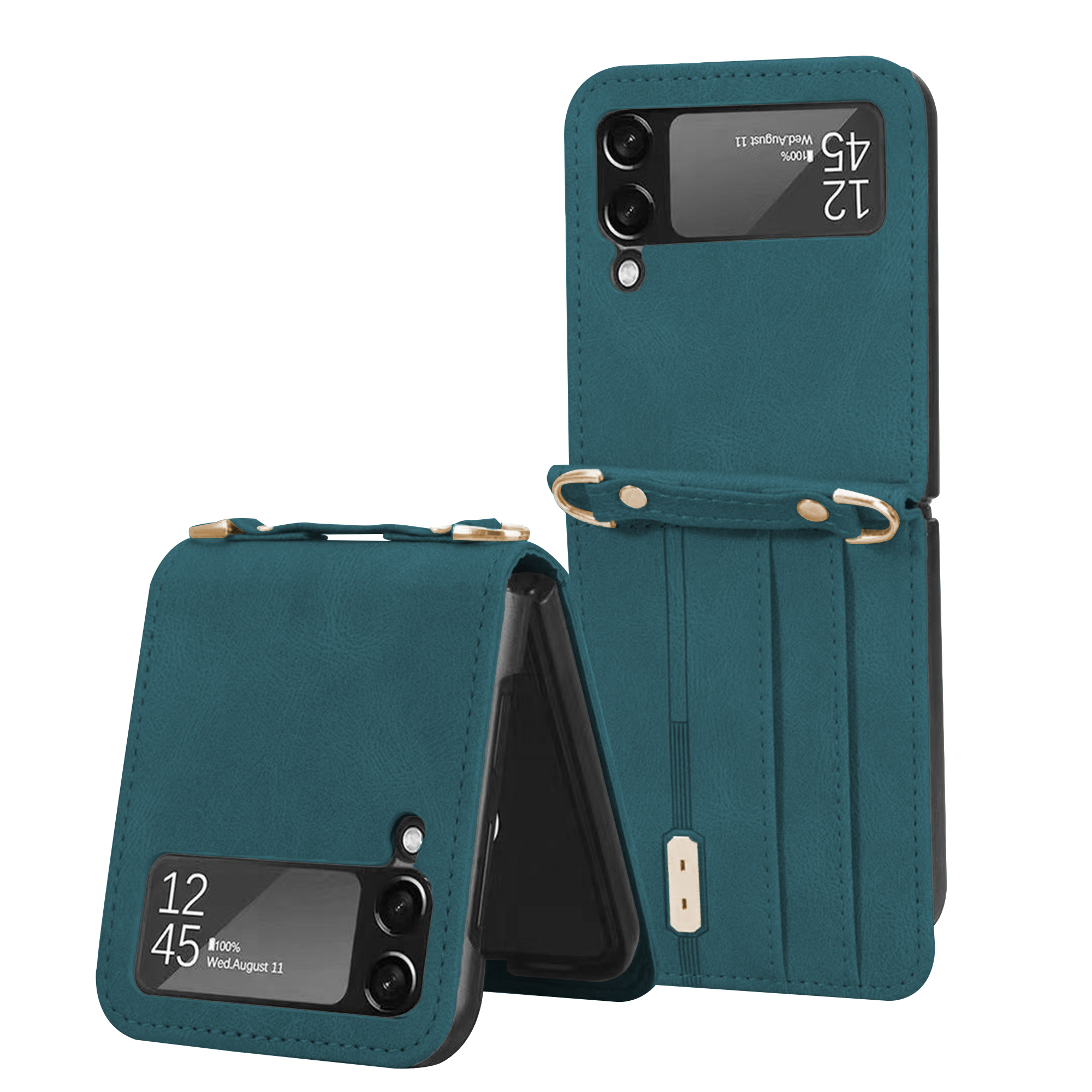 5G, Samsung, Backcover, Umhänge-Hülle Flip Kunstleder, Galaxy Grün Z ENERGY MTB MORE 4 aus