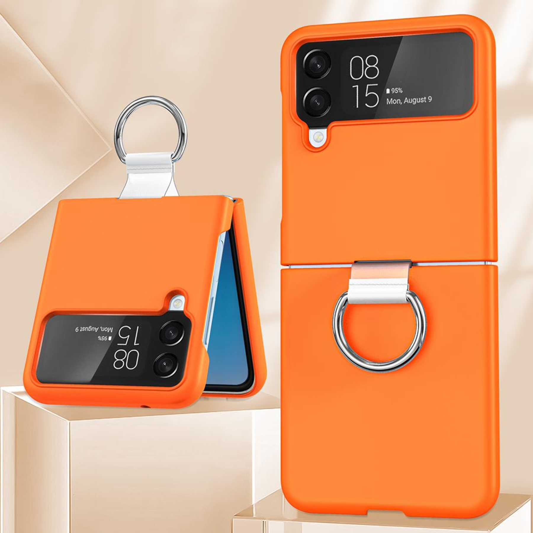 MTB MORE ENERGY Umhänge-Hülle Z Flip Band, am 3 Orange Galaxy Backcover, Samsung, 5G