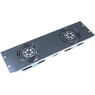 Rack  - 110-0206 Kit de 2 ventiladores para Armario Rack 19" - 3U KIMEX, Negro