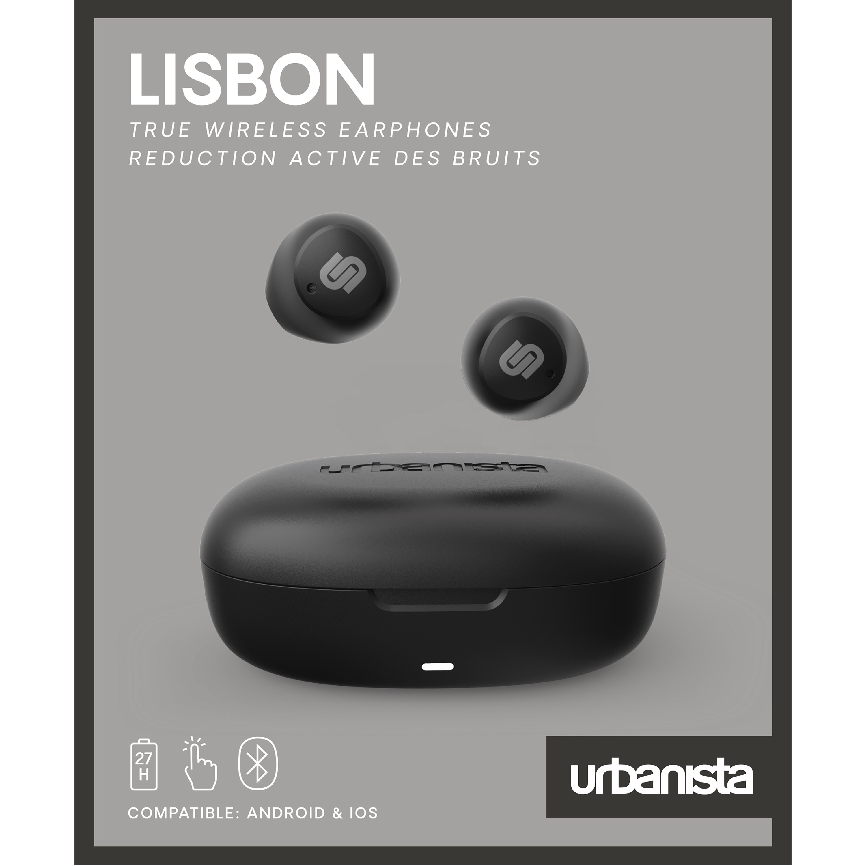 URBANISTA Lisbon, Midnight Bluetooth - Headphones Wireless In-Ear In-ear Black
