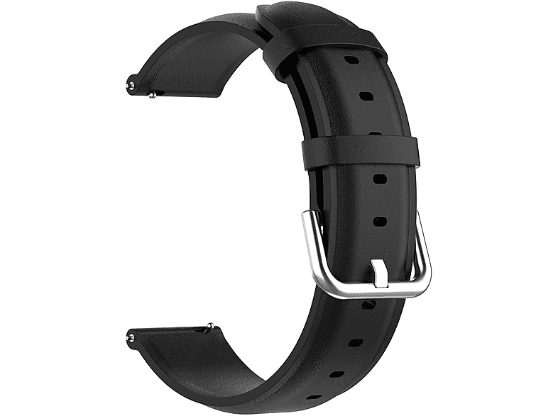 INF Uhrenarmband aus echtem Leder mit rundem Schwanz für Huawei Watch 22 m, Ersatzarmband, Huawei, Watch 22mm, Schwarz