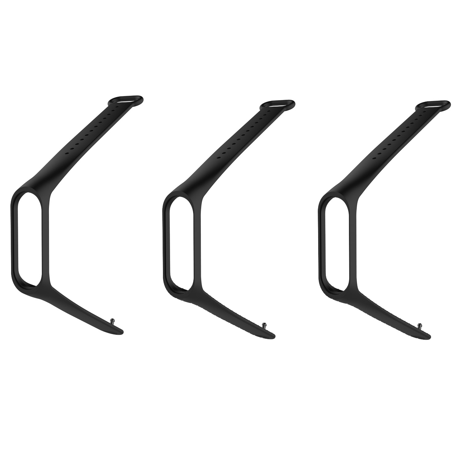 INF Uhrenarmband Xiaomi Band 3er-Pack, Xiaomi, Ersatzarmband, 3 3/4 / 4, Band Band Schwarz
