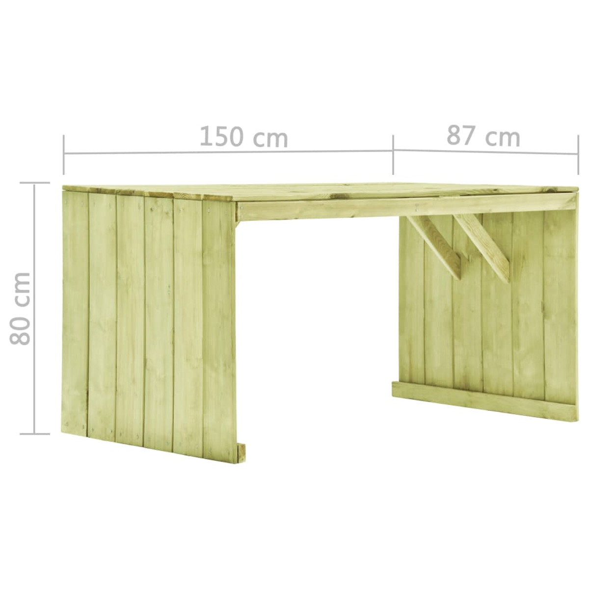 49034 Gartentisch, VIDAXL Holz-Naturfarben