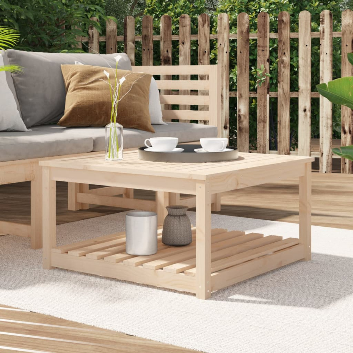 824141 Gartentisch, Holz-Naturfarben VIDAXL