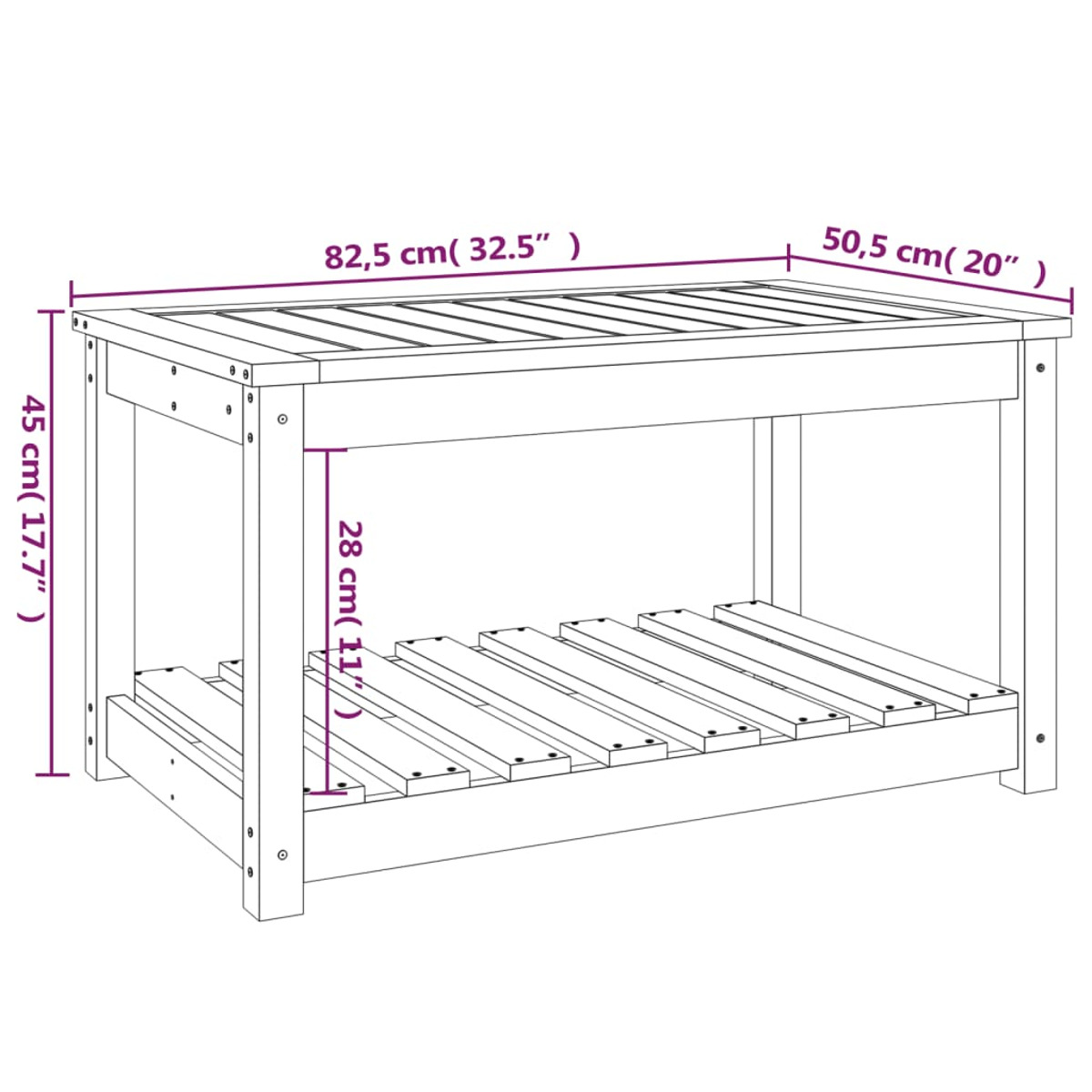 VIDAXL 824138 Gartentisch, Schwarz