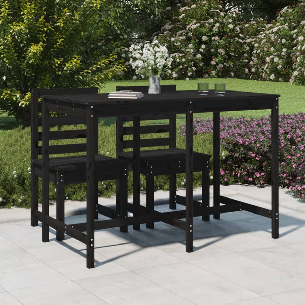 VIDAXL 824099 Gartentisch, Schwarz