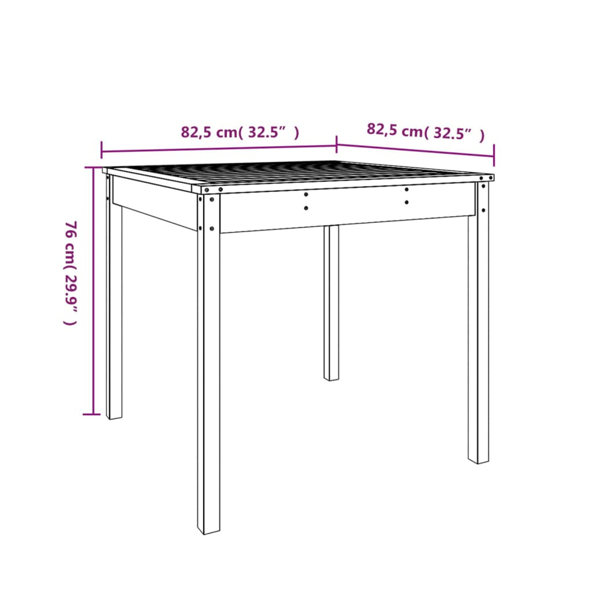 Gartentisch, 823966 VIDAXL Schwarz