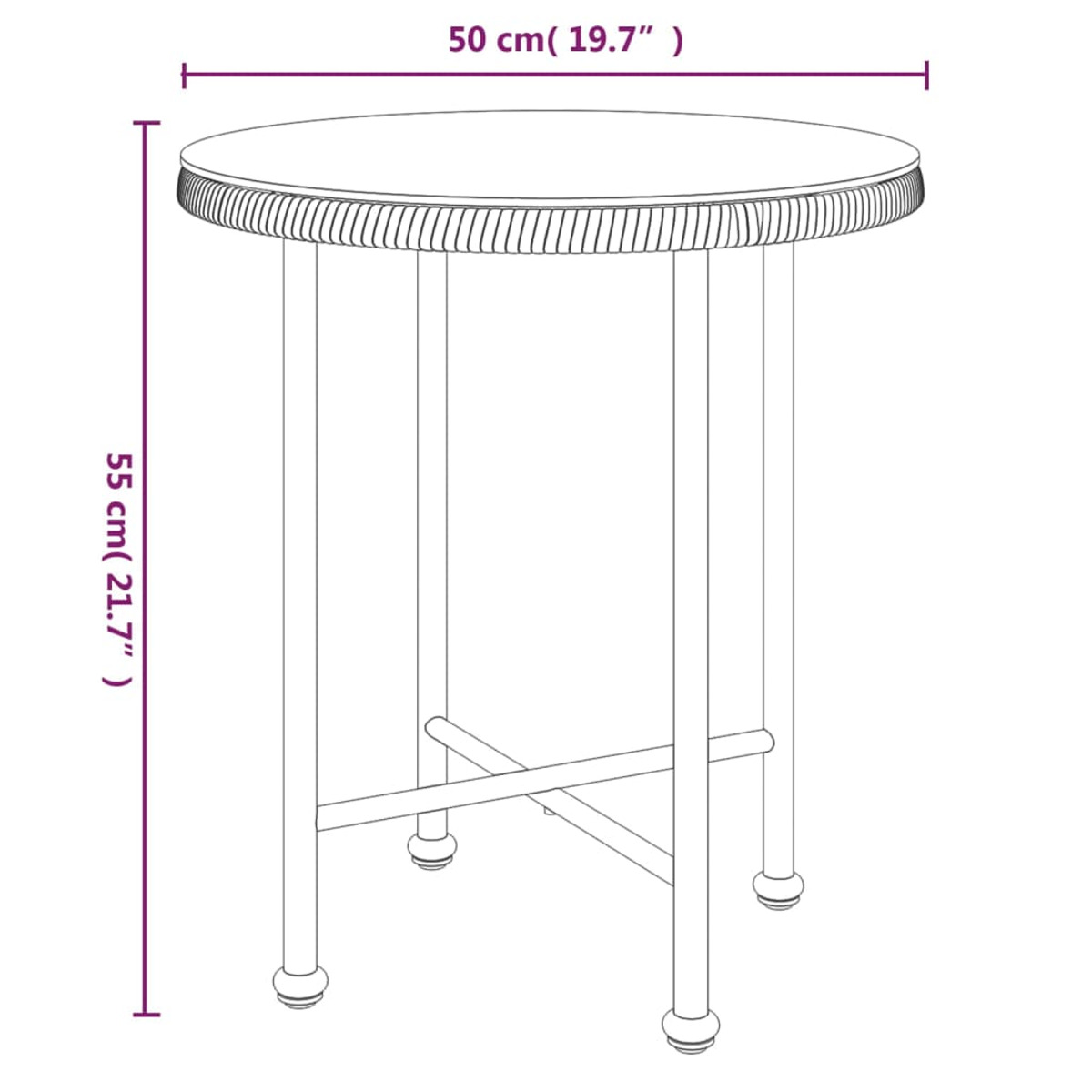 VIDAXL 319433 Gartentisch, Schwarz