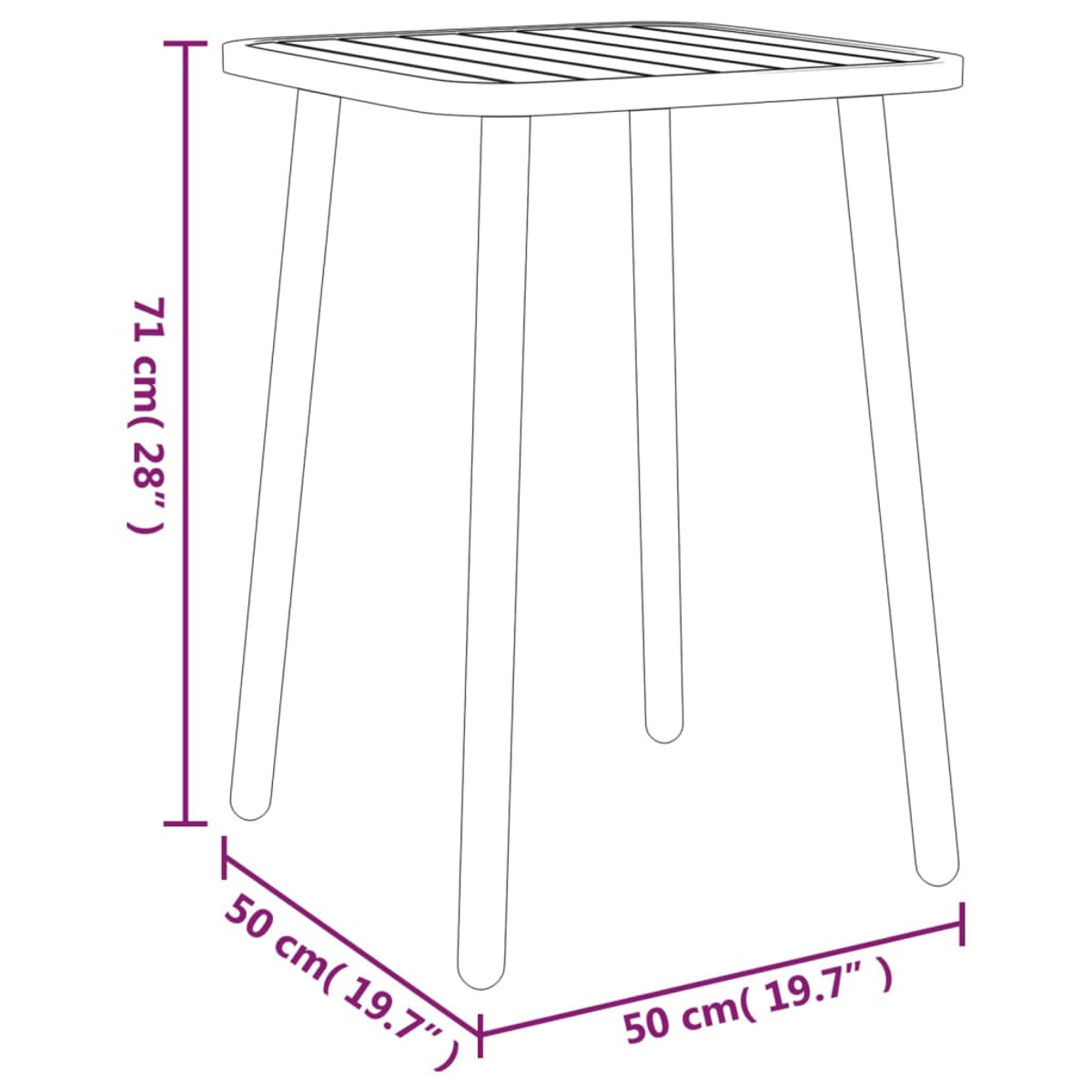 362736 Anthrazit Gartentisch, VIDAXL