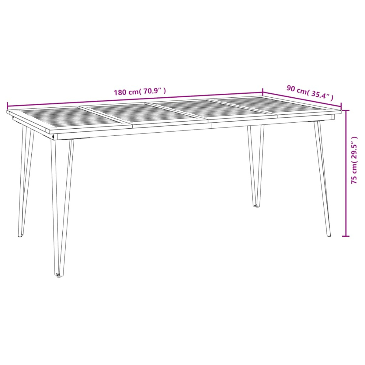 VIDAXL 319521 Gartentisch, Holz-Naturfarben