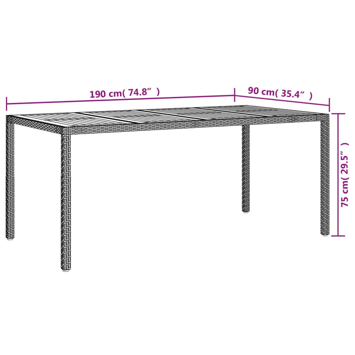 316722 Schwarz VIDAXL Gartentisch,