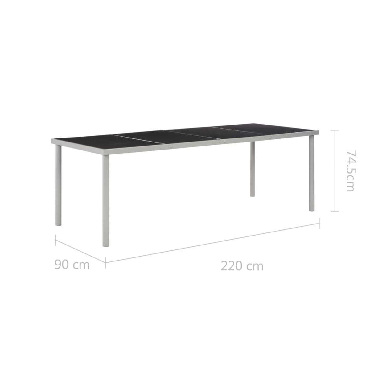 Schwarz Grau und VIDAXL Gartentisch, 44705