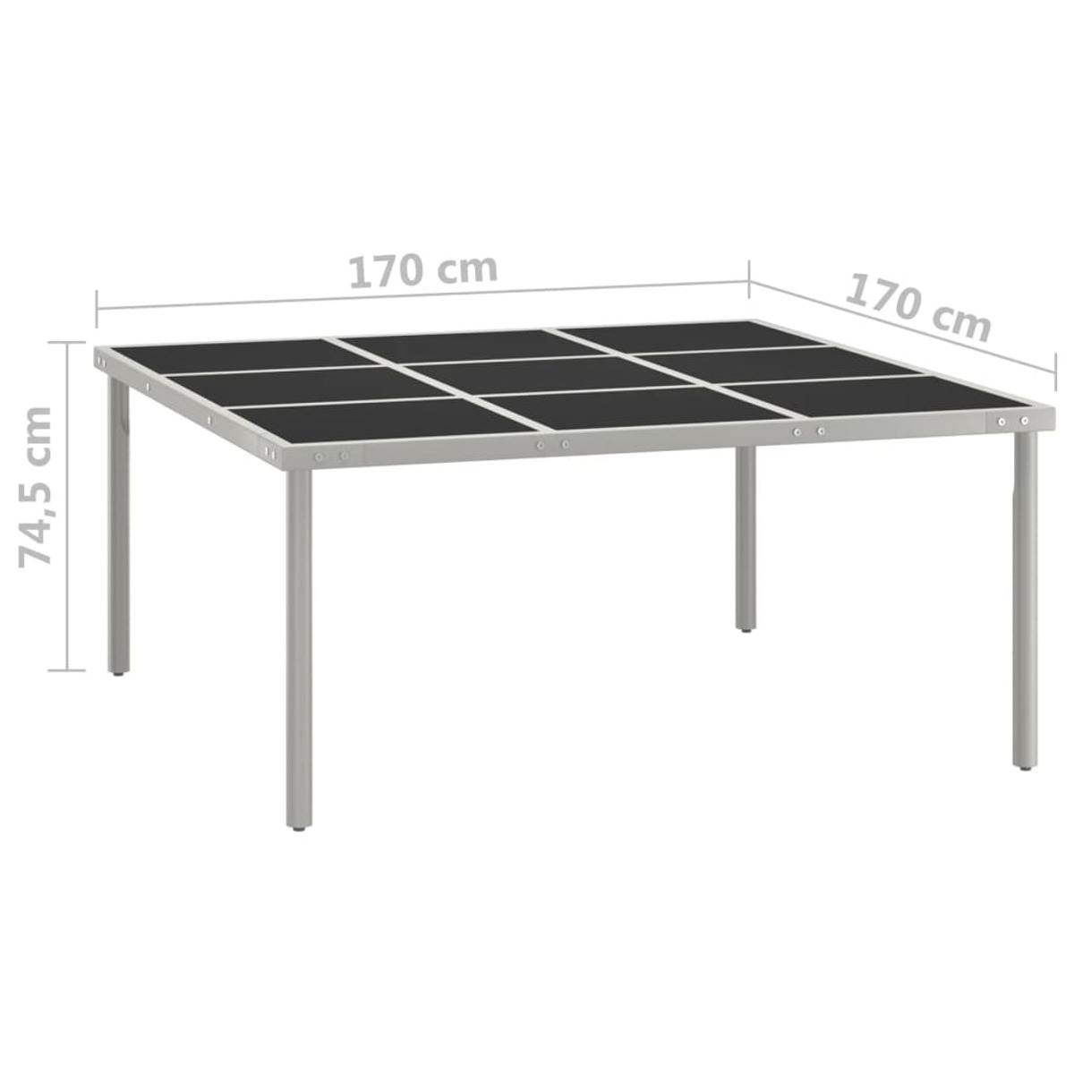 Schwarz Grau und Gartentisch, VIDAXL 313084