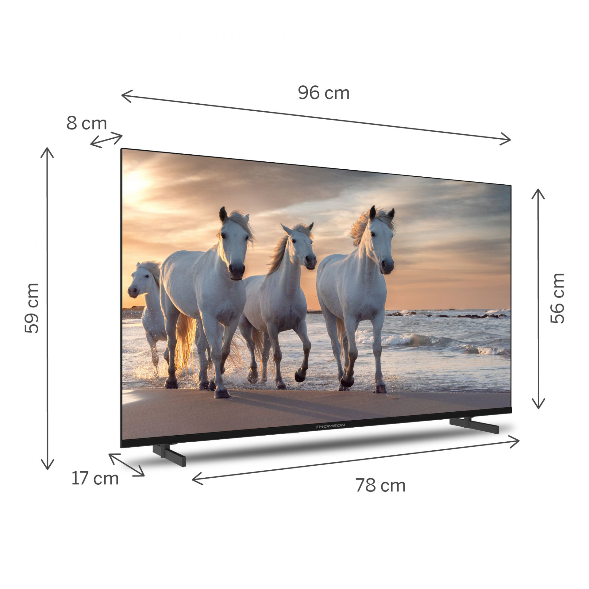 THOMSON (Flat, TV) UHD 109 cm, / Zoll 43UA5S13 4K, TV LED 43 SMART