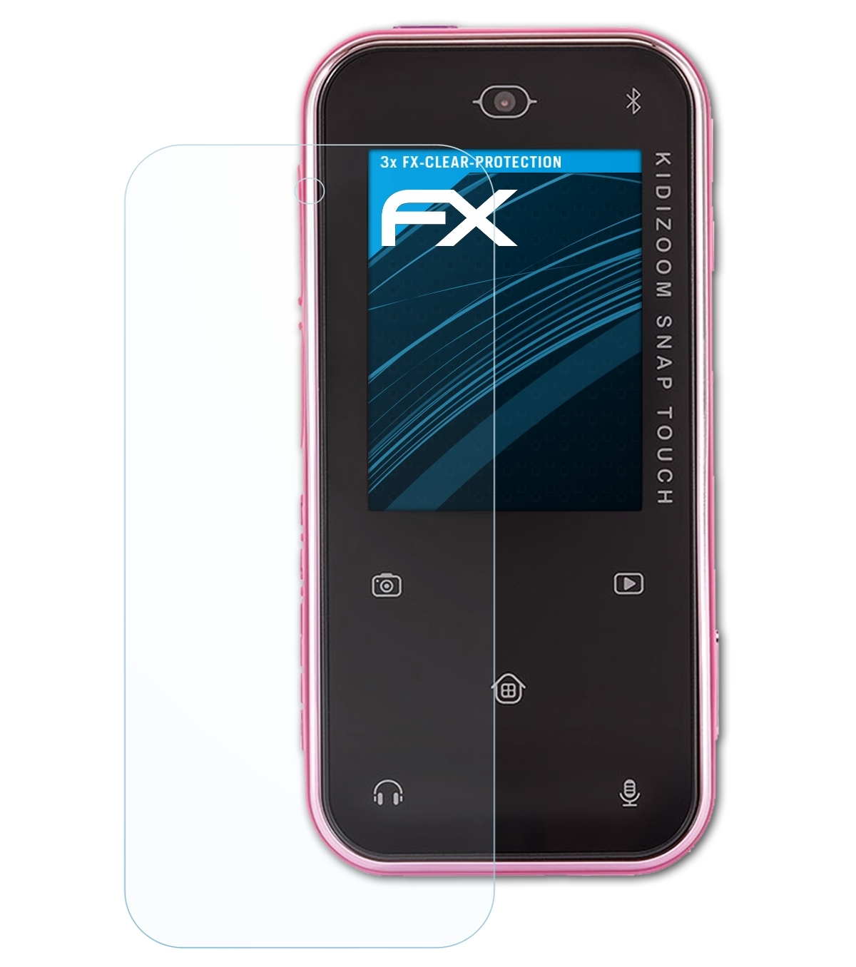 ATFOLIX 3x FX-Clear Displayschutz(für VTech KidiZoom Touch) Snap