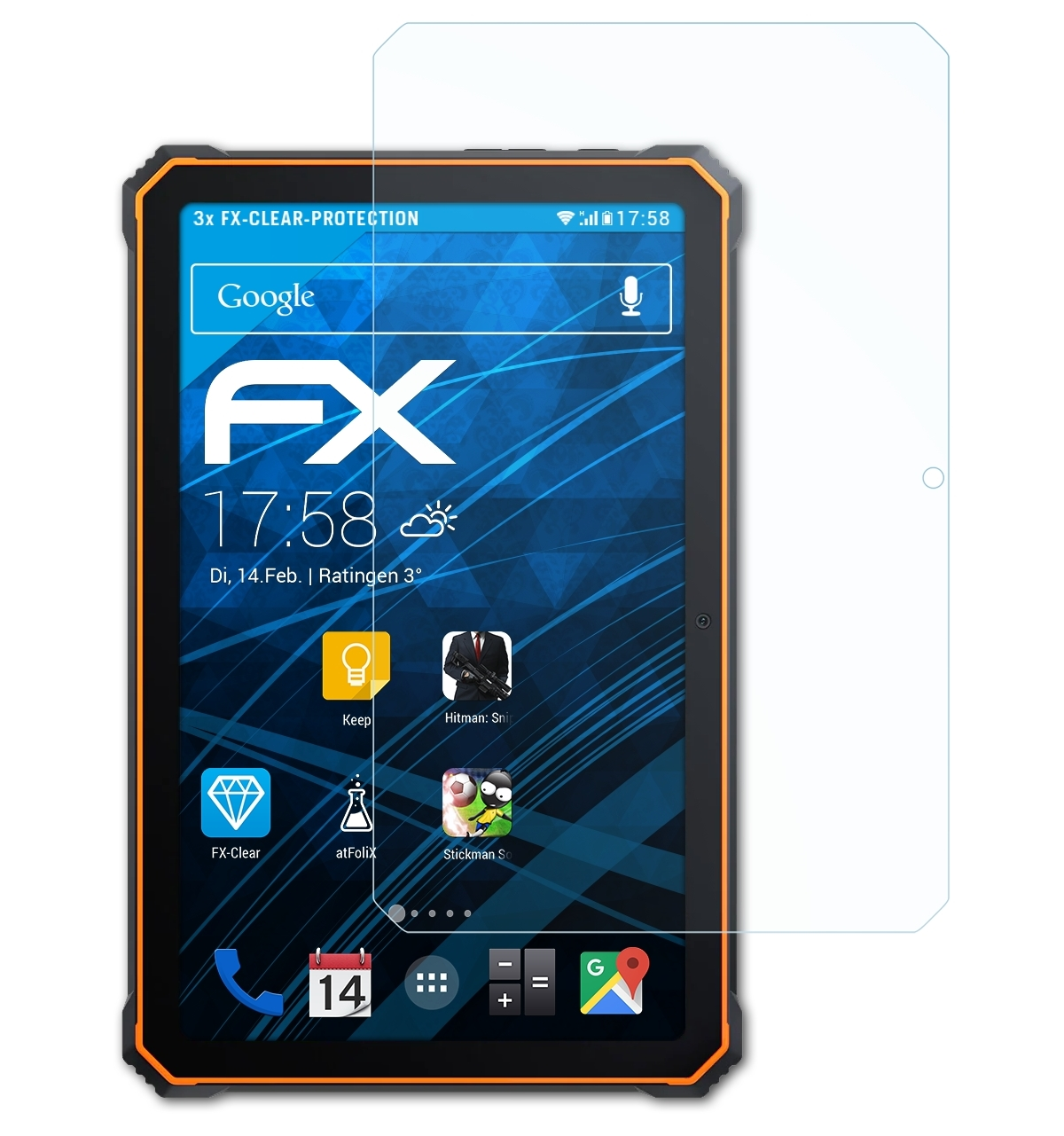 ATFOLIX 3x FX-Clear Blackview Pro) Active 8 Displayschutz(für