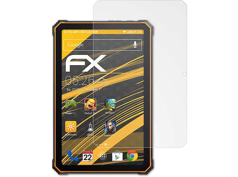 Displayschutz(für Active Blackview 8 ATFOLIX 3x Pro) FX-Antireflex
