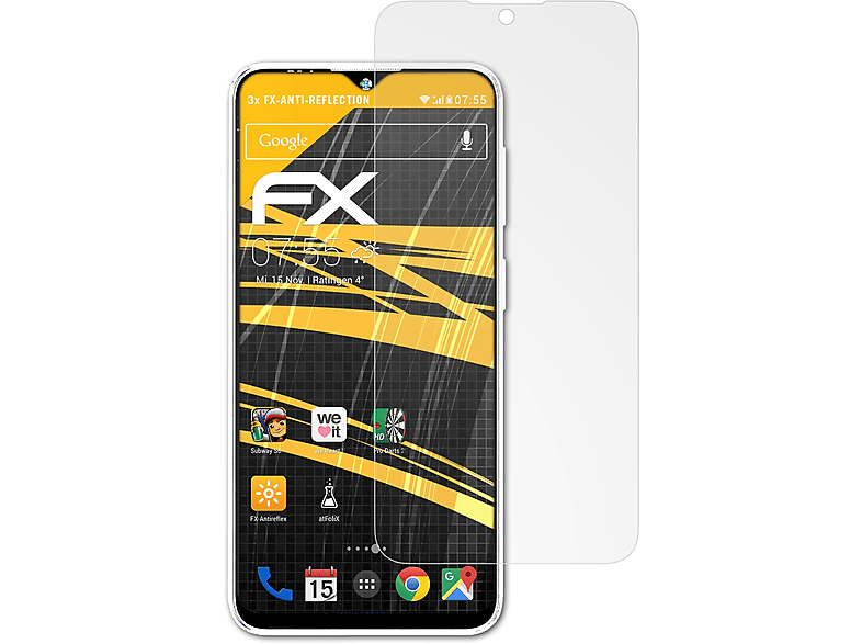 Ulefone 3x ATFOLIX Displayschutz(für 15) FX-Antireflex Note