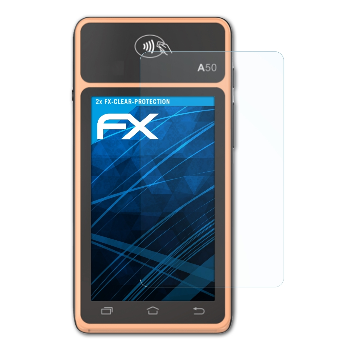 FX-Clear 2x Displayschutz(für Pax ATFOLIX A50S)