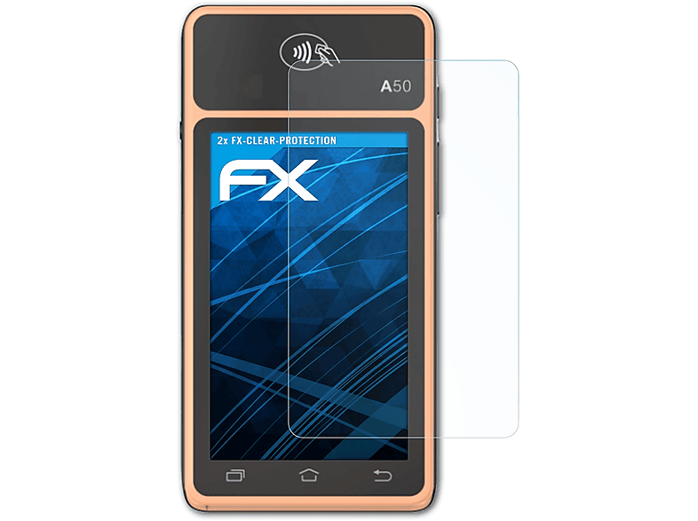 2x FX-Clear A50S) Pax ATFOLIX Displayschutz(für