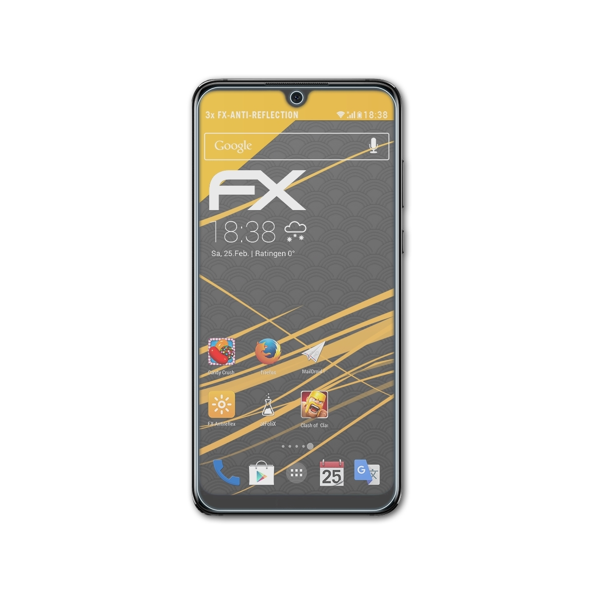 3x FX-Antireflex ATFOLIX Max) Displayschutz(für Enjoy Huawei