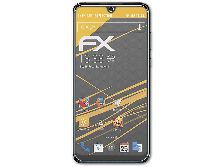 ATFOLIX 3x FX-Antireflex Displayschutz(für Huawei Enjoy Max) | Tabletschutzfolien