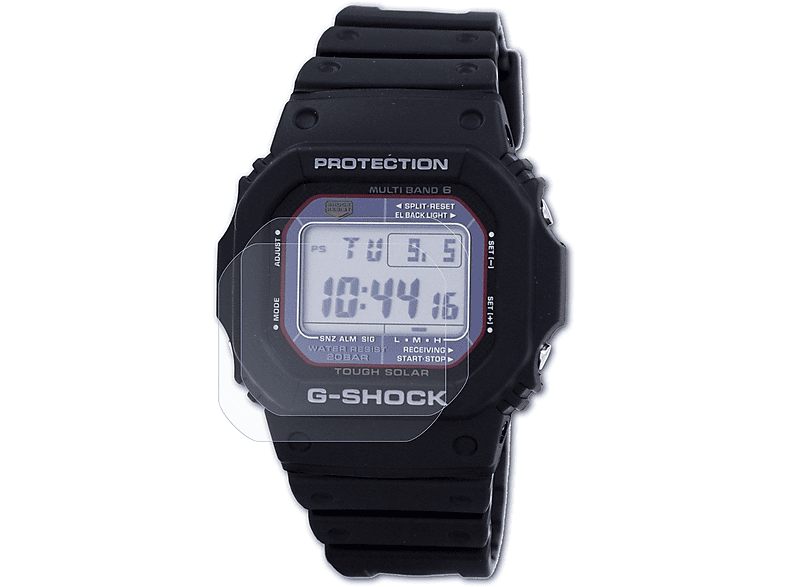 BRUNI 2x Basics-Clear Schutzfolie(für Casio GW-M5610-1) | Smartwatch Schutzfolien & Gläser